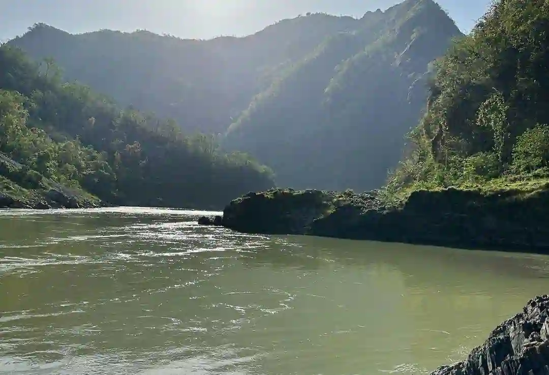 A view of the nature, river and surrounding of Rishikesh