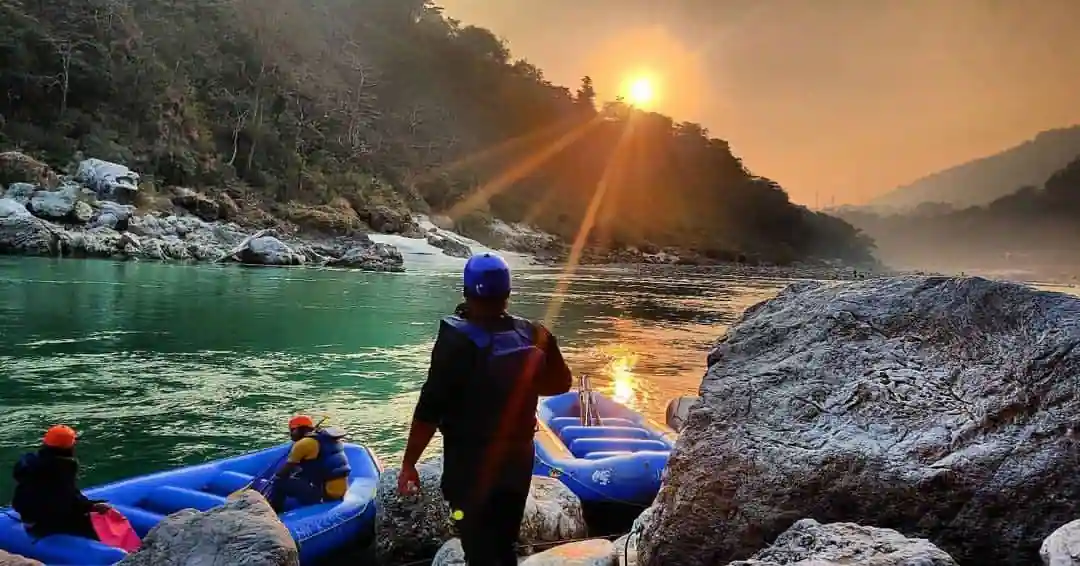 Rafting activity in Rishikesh during morning