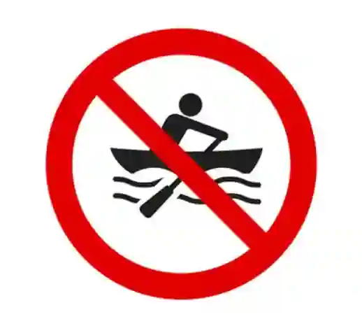 Is rafting banned in Rishikesh?, No rafting symbol