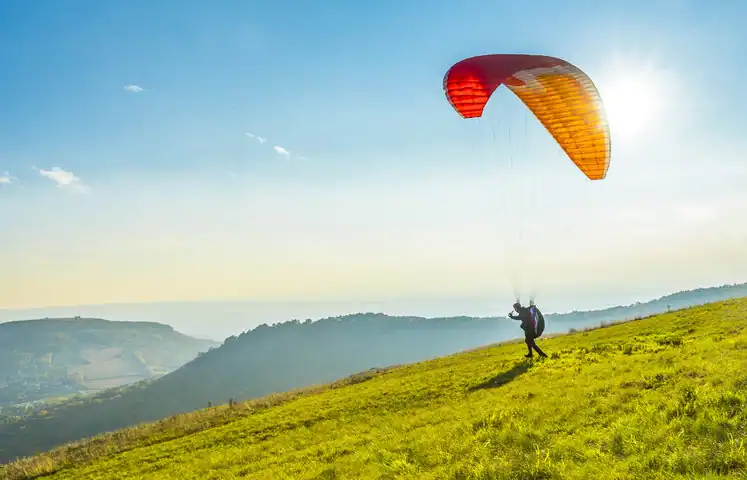 paragliding in the mountains