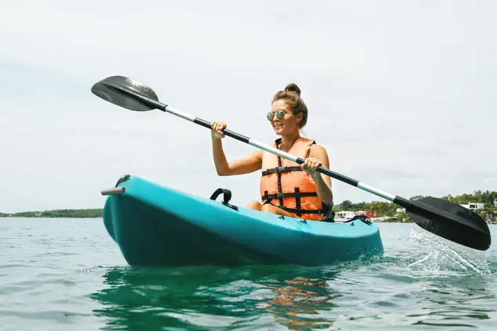 Kayaking or canoeing