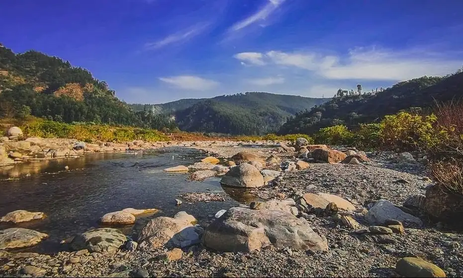 The base of Santala Devi Parvat