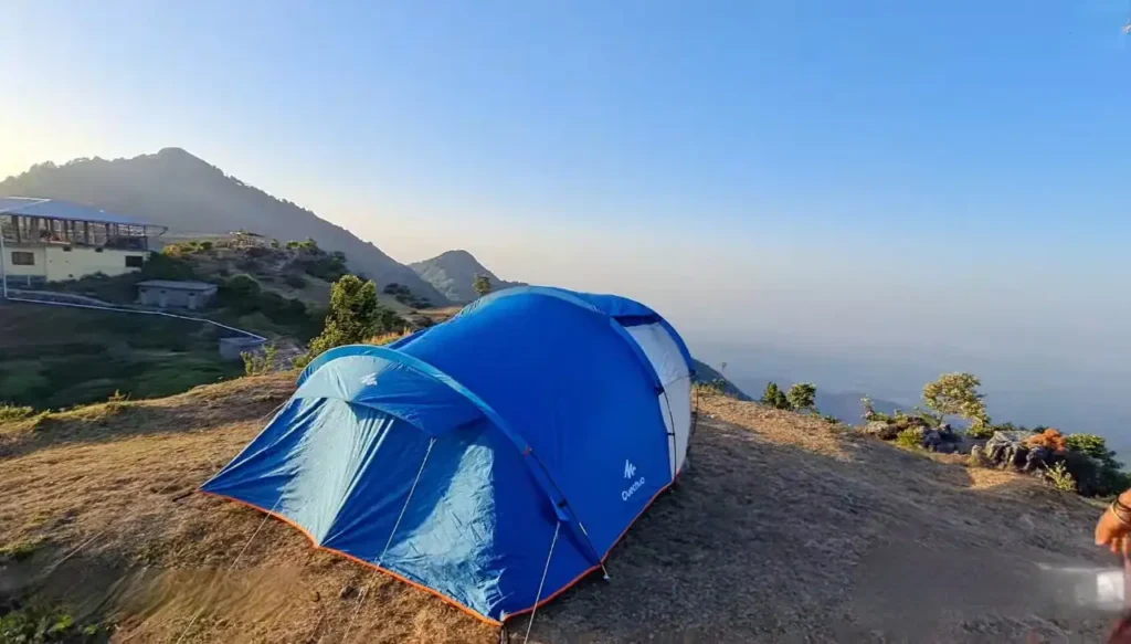 A blue camp on the sunset point in Dehradun